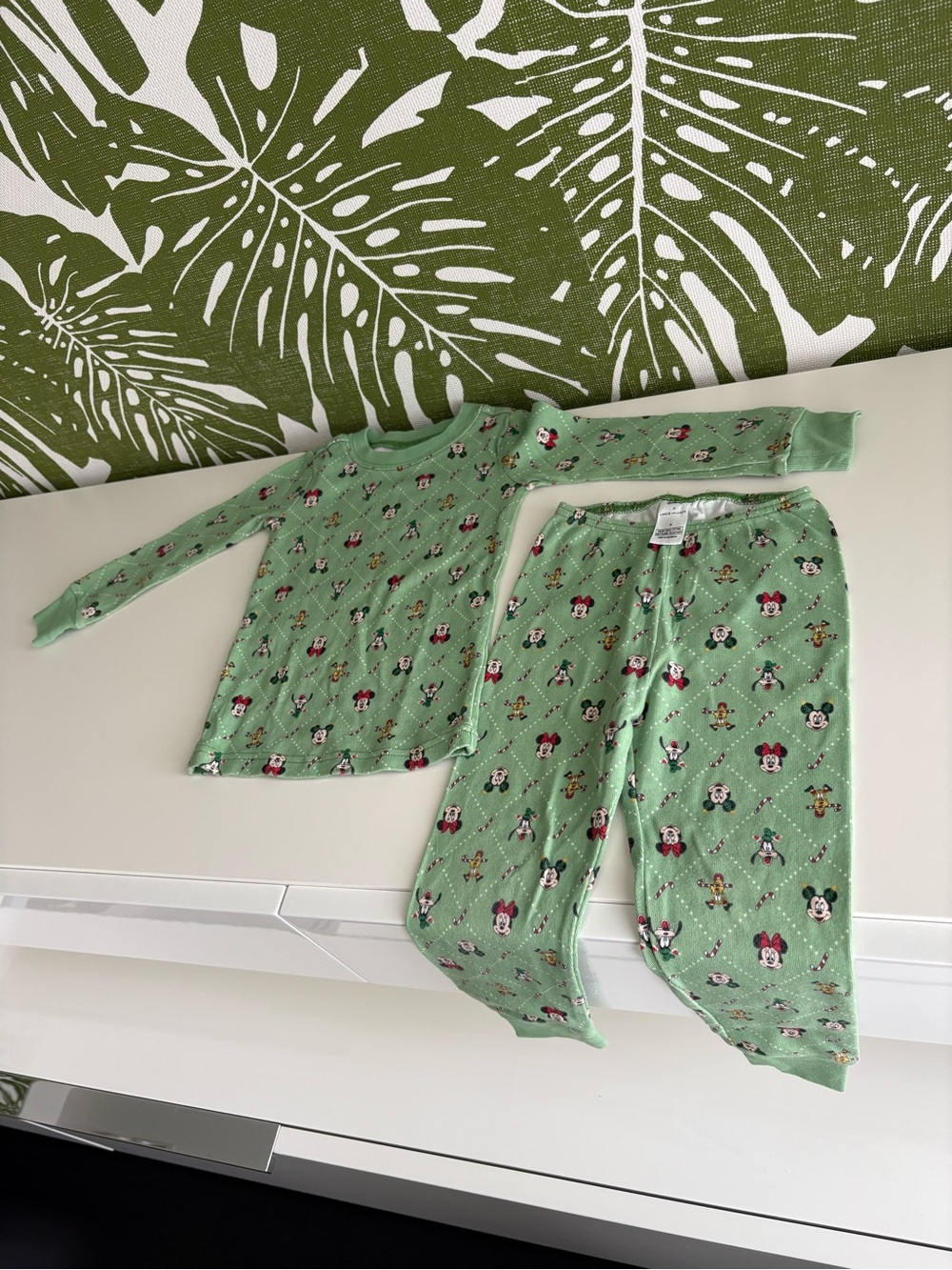 Christmas Janie and Jack Mint Green Minnie Mouse Pajama Set